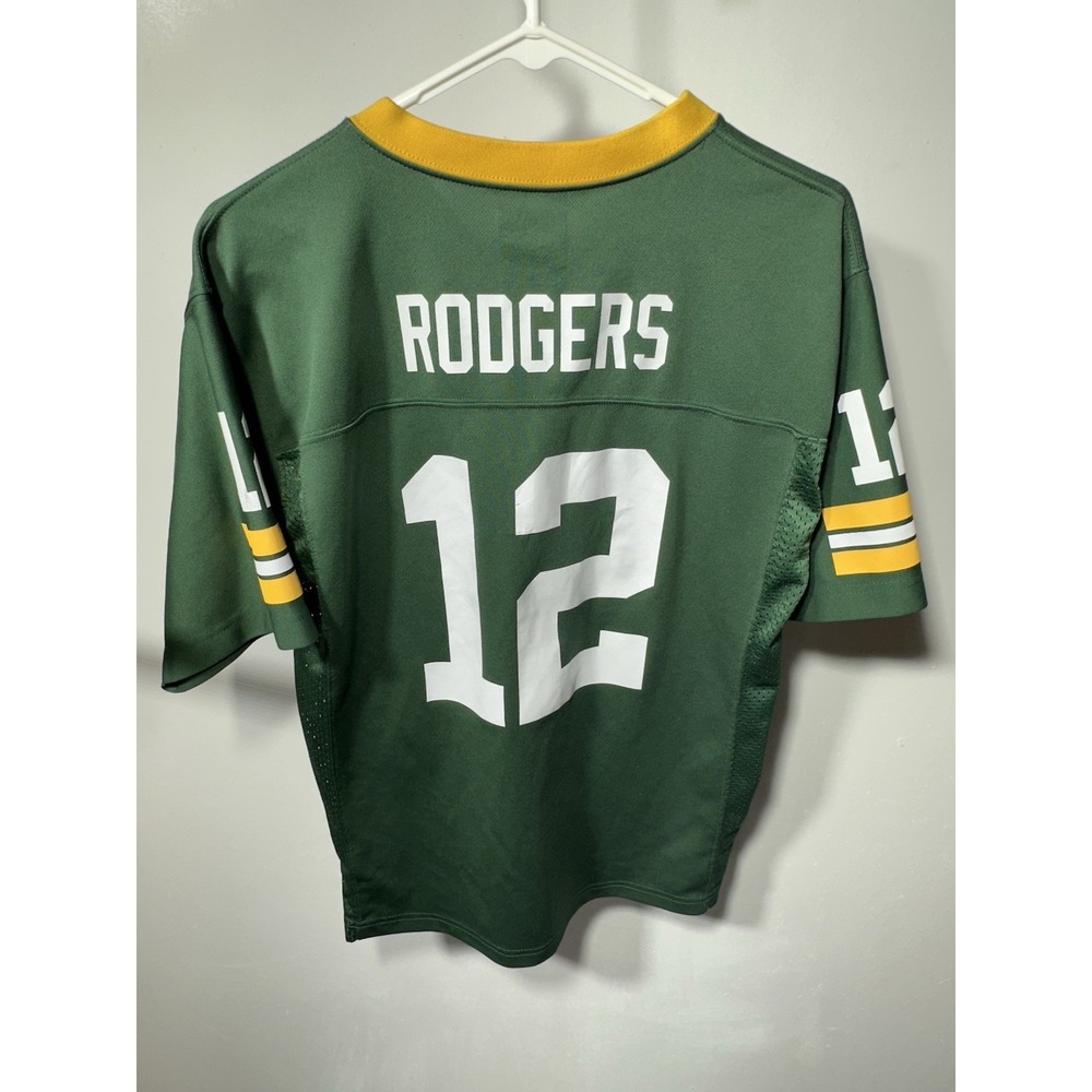 NFL Team Apparel Green Bay Packers Rodgers #12 Jersey Youth Large Green Yellow